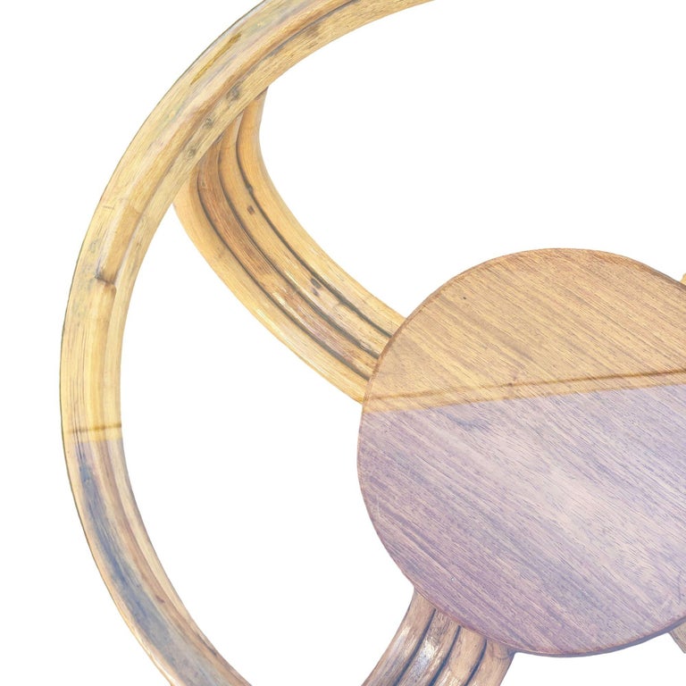 Restored Rattan Three-Strand Loop Leg Coffee Table