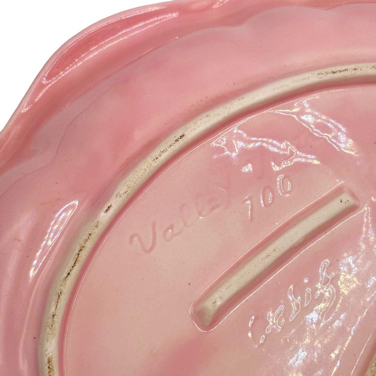 MCM California Pottery Chips & Dip Tray Pink Banana Leaf by Valley Vista