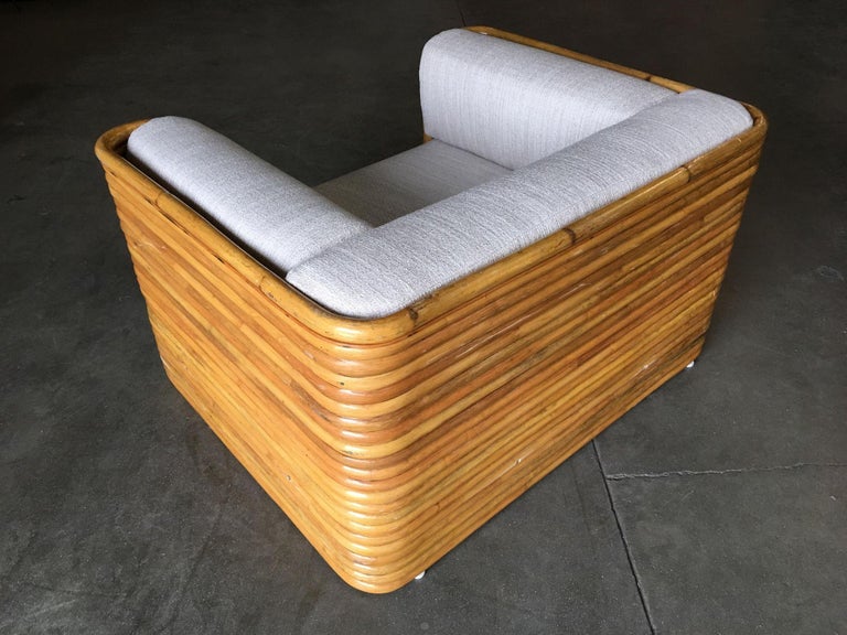 Restored Rare Full Stacked Rattan Lowboy Lounge Chair