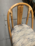 Restored Mid-Century Swoop Horseshoe Back Rattan Accent Chair