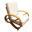 Restored 2-Strand 3/4 Pretzel Rattan Sectional Sofa w/ Lounge Chair