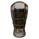 Restored Mid-Century Dark Stained Rattan Canopy Chair, Pair