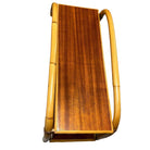 Rattan & Mahogany Double Arch "Tropitan" 2-Tier Side Table by Ritts, Pair