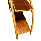 Rattan & Mahogany Double Arch "Tropitan" 2-Tier Side Table by Ritts