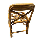 Restored Mid-century Rattan Dining Side Chairs with "X" Back