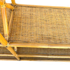 Restored Mid-century Rattan Ten-Tier Display Shelf Wall Etagere Unit w/ Cabinet
