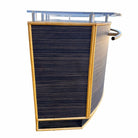 1990s Postmodern Dry Bar w/ Plexiglass Top & Rattan Borders