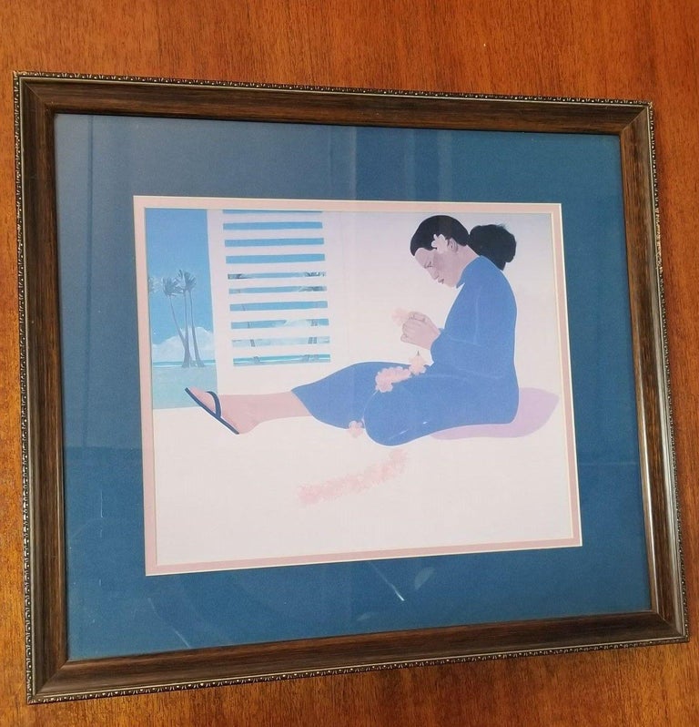 Set of 4 "Women of Hawaii" Serigraph Art Prints by Pegge Hopper