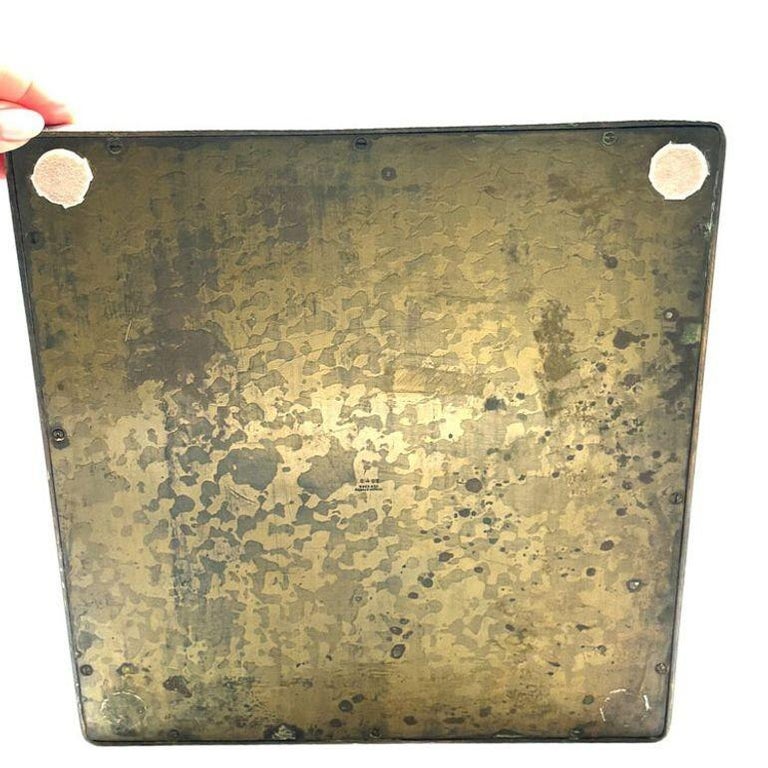 Art Nouveau Tiffany Studios Bronze "Zodiac" Pattern Inkwell on Tray #1078