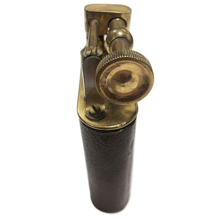 "The Classic Lighter" Brass& Leather Jumbo Tabletop Lighter