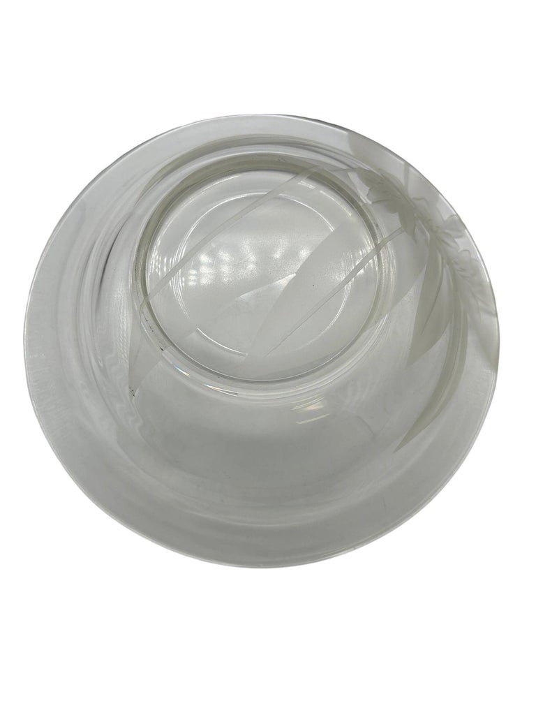 Vintage 1950's Dorothy Thorpe Etched Art Glass Hibiscus Bowl