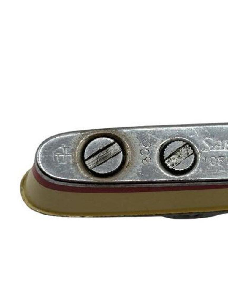 Mid-Century Novelty Sarome Japan Cruise Ship Enameled Lighter, Yellow & Red