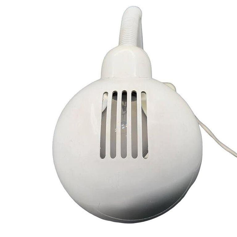 1970 Mod Space Age White Plastic Gooseneck Desk Lamp by Mobilite