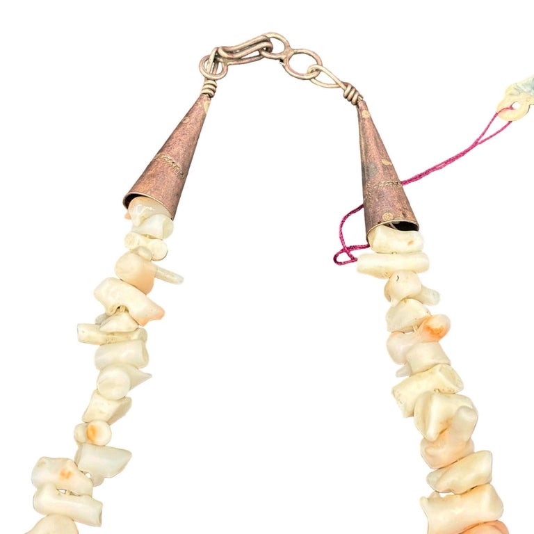 Coastal undyed Branch Angel Skin Coral Large Graduated Necklace Pale Pink
