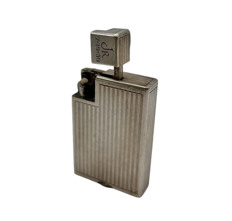Swiss Art Deco Silver Plated " Handy" Pocket Lift Arm Lighter by Dunhill