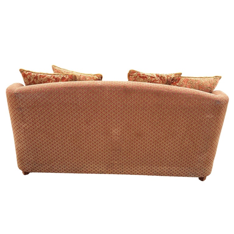 Modern Banquette Italian w/ Burgundy Olive Diamond Print Upholstery