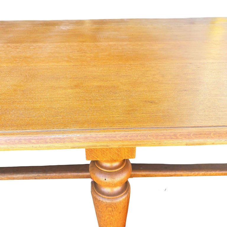 11 ft Hand-Carved Oak South Shore Massachusetts Long Farmhouse Dining Table