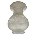 Victorian Frosted Wheel Cut Floral Glass Oil Lamp Hurricane Fluted Shade