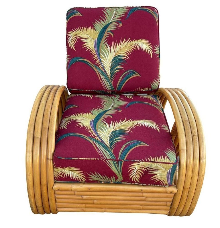 Restored Rattan 3/4 Pretzel Arm 4 Piece Sofa Lounge Living Room Set