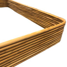 Restored Paul Frankl Style Stacked Rattan Bed Single Size Bed Frame, Kane Kraft