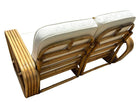 Restored Frankl Style Rattan 5-Strand Square Pretzel Setional Settee Sofa