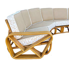 Restored 6-Strand Square Pretzel Rattan Corner Sectional Sofa