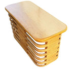Restored Mid-century Mid-Century Stacked Rattan Side Drinks Table W/ Mahogany