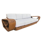 Original Historic Hand Made 9 Strand Square Pretzel Rattan Sofa By Paul T Frankl