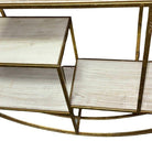 Mid-century Style 4-Tier Round Brass Colored Wall Hanging Shelf