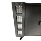 Mid Century James Mont Styled Black Lacquered & Glass Bar Cabinet & TV Stand