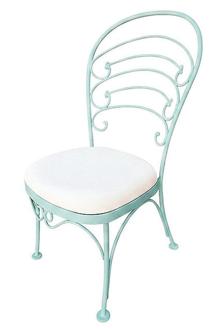Restored Teal "Ribcage" Patio/Outdoor Lounge Chair W/ Brass by Woodard, Set of 2