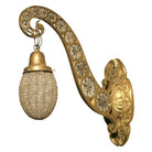Belle Epoque Electric Scrolling Brass Crystal Sconce w Beaded Shade, 2 Available
