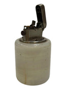 Hand Polished White Agate and Chrome Table Lighter, circa 1930