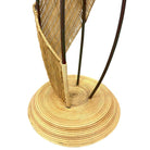 Mid-Century Woven Wicker & Iron Sculptural Coat Rack w/ Reed Pencil Rattan Base
