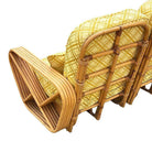 Restored Mid-century 5-Strand Square Pretzel Rattan Chair & Sofa Livingroom Set