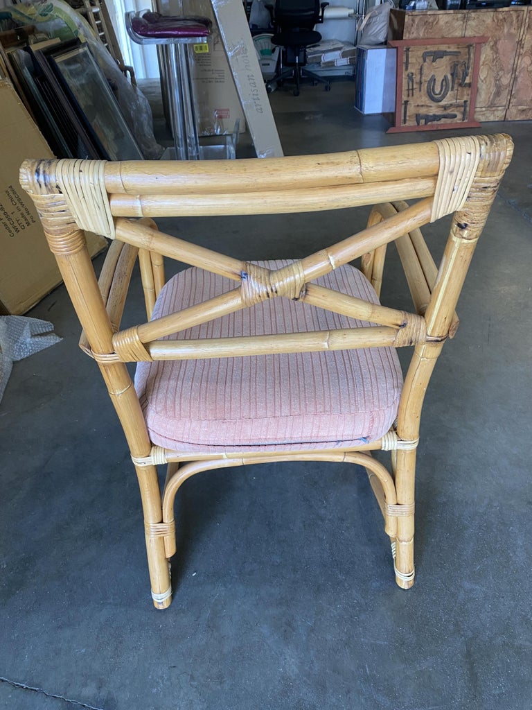 Rattan 2-Strand X-Back Lounge Chair with Streamline Speed Arms