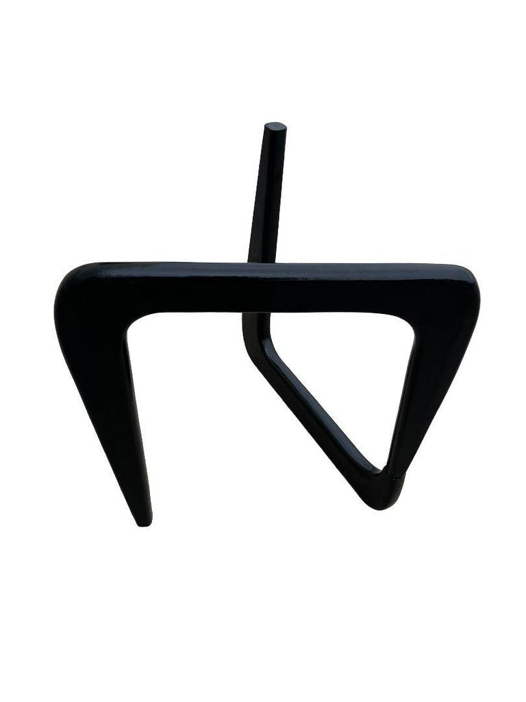 Noguchi Style Triangle Glass Top Wide Side Table