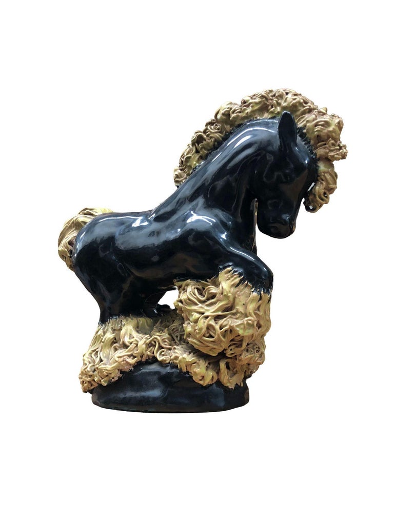 Midcentury Studio Art Pottery Clydesdale Horse