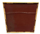 Restored 1949 Rattan Framed Square Crane Bark Cloth Fabric Sample by Spectrum