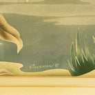 1940 Tropical Flamingo Lovers Scenic Print, by Billy Seay for Turner