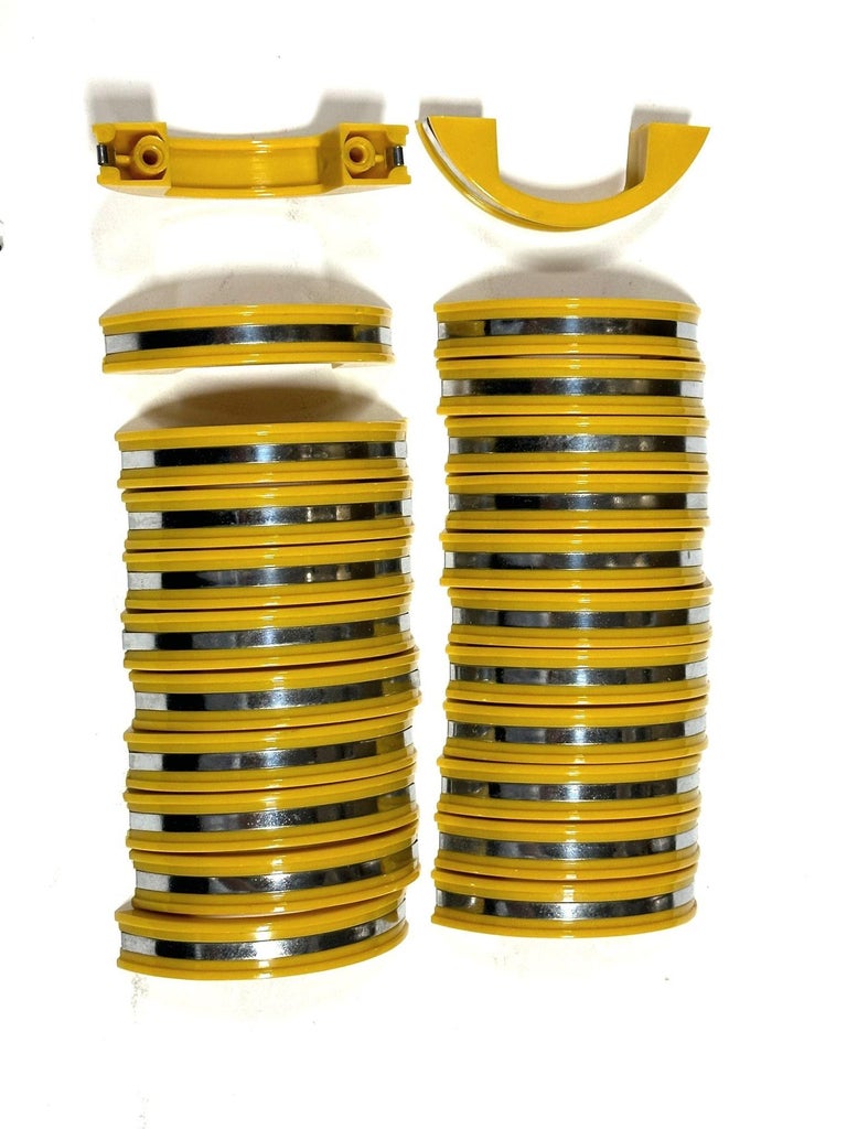 Yellow Phonic Resin Drawer/Door Pull with Aluminum Accent, Set of 23