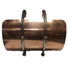 Art Deco Fireplace Log Holder Chrome and Copper by Leslie Beaton for Revere