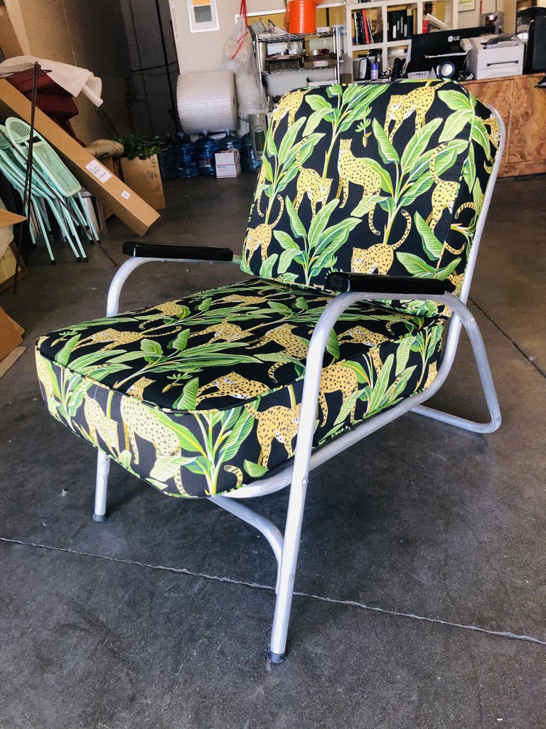 Mid Century Aluminum Patio/Outdoor Lounge Chair, Pair