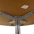 Mid-century 42″ Round Laminate Grey Dining Table w/ Chrome Base by Steelcase