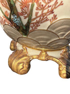 Victorian Dragon Handle Ceramic Vase w/ Hand Painted Corvus by Alfred Stellmache
