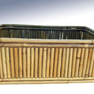 Restored Mid-century Stacked Rattan & Wicker Wall Mirror with Shelf/Planter