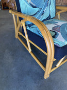 Restored Two-Strand "40s Transition" Adjustable Rattan Lounge Chair