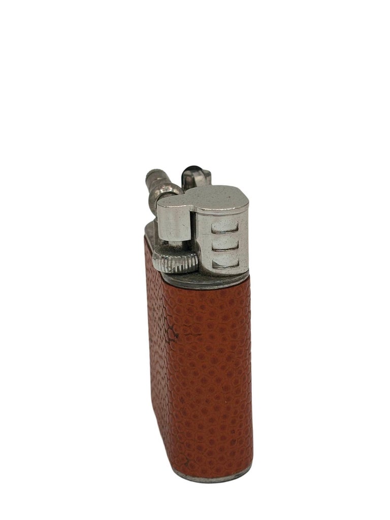 1930s Dunhill "Globetrotter" Crocodile Leather Wrapped Sports Lift Arm Lighter