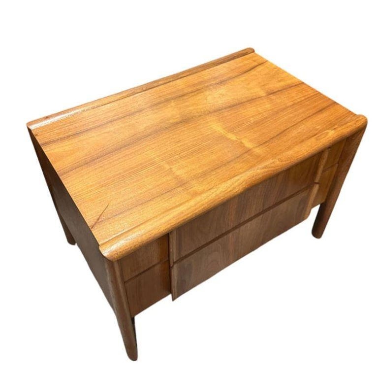 Mid Century "Parallel" Walnut End Table Commode by Barney Flagg For Drexel