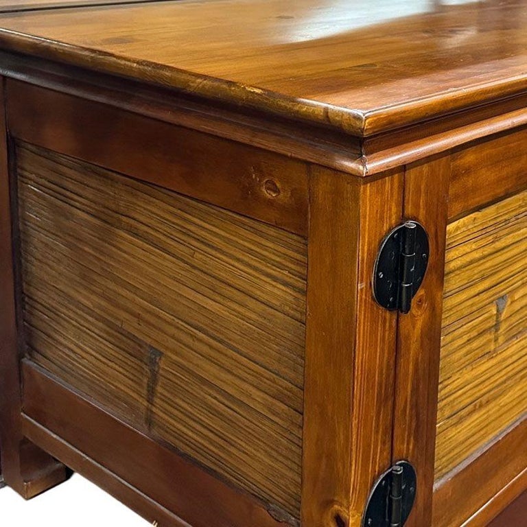 Oriental James Mont Style Koa & Stick Rattan TV Console